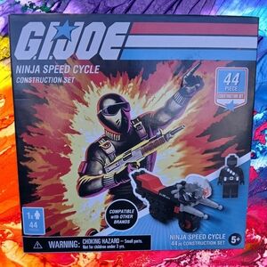 GI Joe Hasbro Lego Ninja Speed Cycle & Snake Eyes 44 Pc Construction Set
